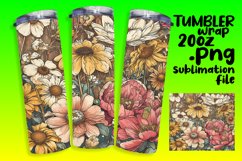Timeless Retro Flower Tumbler Wrap - 20oz Product Image 1