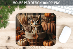Owl Mouse pad Sublimation - Thanksgiving PNG Design Product Image 1