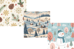 Snowy Winter Woodland Digital Paper, Cozy Snowflake Product Image 5
