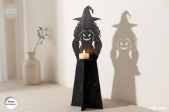 Witch Candle Holder Laser Cut | Glowforge | SVG Product Image 1