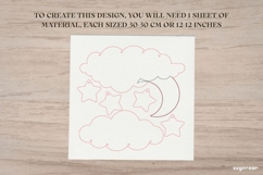 Cloud-Sky Birth Stats Sign Laser Cut | New Baby Gift | SVG Product Image 2