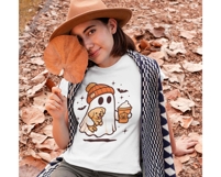Pumpkin Spice Ghost PNG | Cute Halloween Ghost with Dog PNG Product Image 3