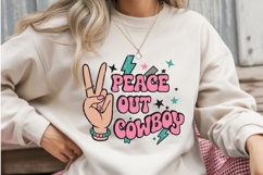 Peace Out Cowboy PNG | Retro Western PNG | Cowgirl Boho Product Image 2