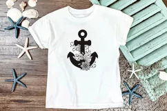 Nautical SVG | Floral Anchor SVG | Navy SVG Flower Design Product Image 3