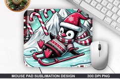 Penguin Mouse Pad Sublimation, Christmas Mouse Pad PNG Product Image 1