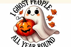 I Ghost People All Year Round PNG, Cute Halloween Ghost Product Image 4