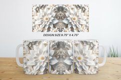 3D White Flowers Mug Wrap | Sublimation Coffee Cup Product Image 7