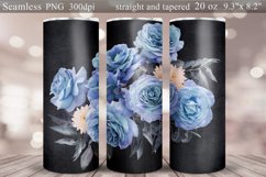 Floral Tumbler Sublimation Bundle | Blue Roses Tumbler Wrap Product Image 6
