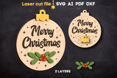 Christmas Ornaments Bundle SVG laser cut files for Glowforge Product Image 5