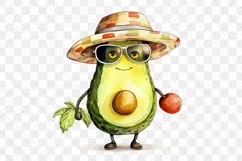 Cartoon Fruits Avocado Watercolor Sublimation Product Image 3