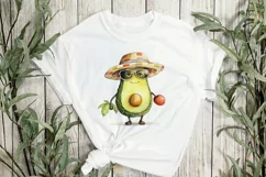 Cartoon Fruits Avocado Watercolor Sublimation Product Image 2