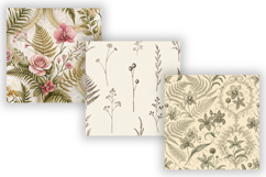 Vintage Botanical Toile Digital Paper, Seamless Antique Product Image 5