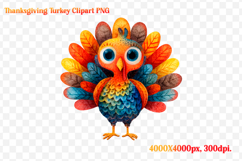 Watercolor Thanksgiving Turkey Clipart PNG Product Image 1