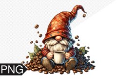 Coffee Gnome Sublimation - Clipart PNG Design Product Image 1