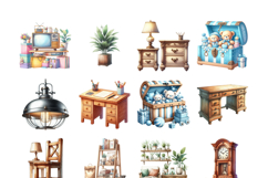 Furniture Clipart Bundle, 60 PNG Home Furniture Product Image 5