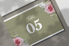 elegant wedding invitation card with roses flower wreath Product Image 3