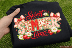 Sweet Summer Time PNG Design | Strawberry Coquette Summer Product Image 4