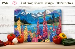 Mountains Cutting Board, Lupine Cutting Board Template Product Image 1