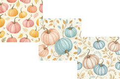Sweet Pastel Pumpkin Patch Seamless Pattern, Digital Paper Product Image 5