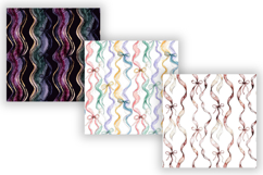 Wavy Hand Drawn Ribbon Digital Paper, Seamless Watercolor Product Image 5