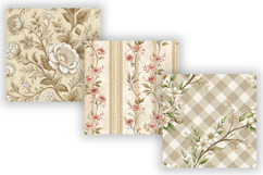 Elegant Toile Digital Paper Pack, Vintage Floral Toile Product Image 5
