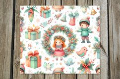 Christmas pattern | 8 retro Xmas Sublimation Tumbler Designs Product Image 5