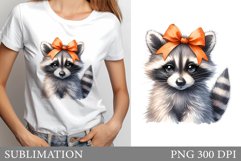 Cute Raccoon T-Shirt Design. Cute Raccoon Sublimation Product Image 1