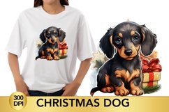 Cute Christmas Dog clipart, Dog Sublimation Product Image 1