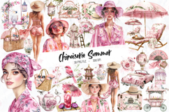 Pink Chinoiserie Summer Clipart - Set Of 38 Png Bundle Product Image 1