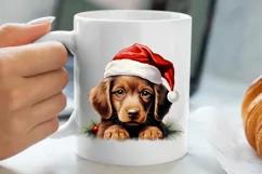 Christmas Peeking Dogs Clipart, Christmas PNG Product Image 5