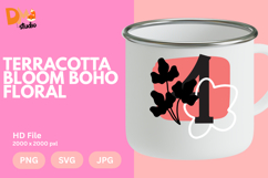 Terracotta Bloom Boho Floral Monogram Product Image 1