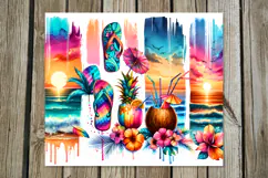 BeachLife | tropical Skinny Tumbler Sublimation design PLUS Product Image 5