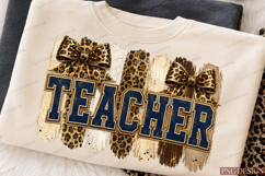 Coquette Leopard Teacher Sublimation Design Product Image 1