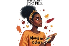 Motivational Autumn melanin woman png Product Image 1