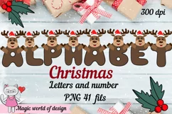 Christmas deer Alphabet png Product Image 1
