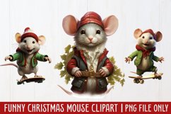Funny Christmas Mouse Clipart Sublimation Product Image 1
