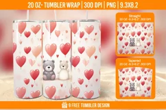 3D Bear In Snow Tumbler Wrap Designs Product Image 18