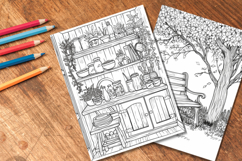 Cozy Cottage Life Coloring Pages 10 A4 PNG Product Image 5