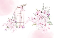 Hand Drawn Watercolor FLOWERS&amp;BIRDS Product Image 3