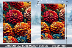 Flowers Garden Flag Sublimation| Summer Garden Flag PNG Product Image 1