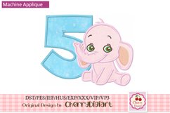 Elephant baby Numbers applique embroidery bundle 2234 Product Image 3