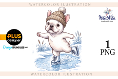 Christmas Bulldog Puppy Watercolor Illustration Product Image 1