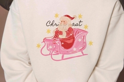 Pink Christmas PNG, Cute Christmas Clipart, Santa Claus SVG Product Image 3