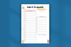 Cute Daily Planner Template Canva Editable, Aesthetic Product Image 4