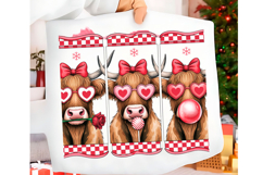 Cute Cow Valentine Png, Highland Cow Product Image 1