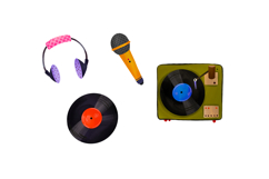 Vintage Retro Audio Clip Art Product Image 5