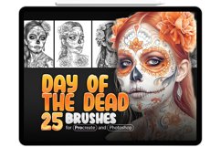 25 Procreate Day of the Dead Stamp Brushes Product Image 1