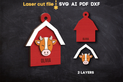 Barn Christmas Tree Toys SVG laser cut files for Glowforge Product Image 5