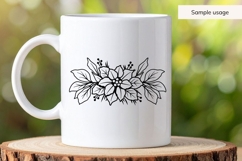 Hand Drawn Christmas Poinsettia Floral Arrangement SVG Product Image 5
