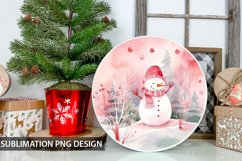 Christmas Snowman Round Sign - Snowman Round Sublimation Product Image 1